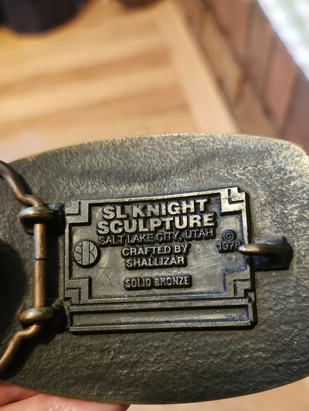 Vintage Bronze Belt Buckle Grouse 1978 Shallizar SL Knight Sculpture Hunter Gift - Picture 6 of 9